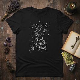 Camiseta Witchy Minimal — Bad Witch Vibes Modern Line Art