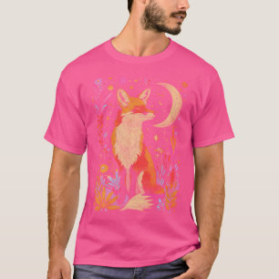 Camiseta Witchy Moon Cottagecore Floral Fox Aestética Arte
