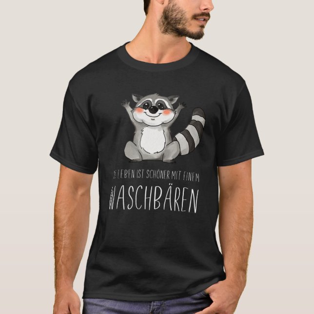 Camiseta with a racoon cute animal pet German Quote (Frente)