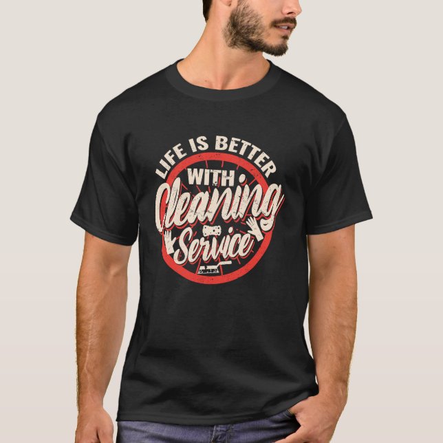 Camiseta with Cleaning Service  Cleaning Crew (Frente)