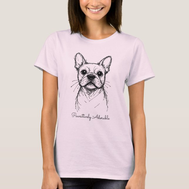 Camiseta 🐶With custom text,  Frenchie Line Muse  (Frente)