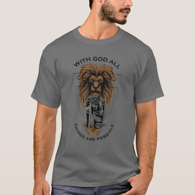 Camiseta With God All Things Are Possible Christian Scriptu (Frente)