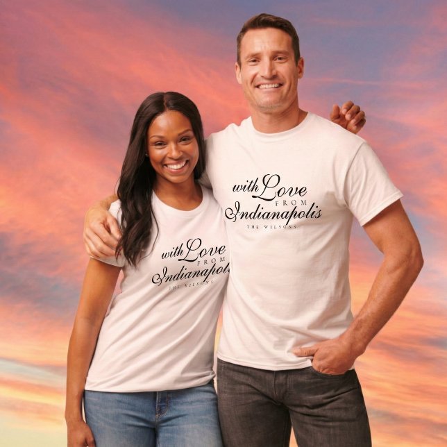 Camiseta With Love From Wedding Merch Station (Ditch the expected wedding favors and gift your wedding guests something they'll actually use! )