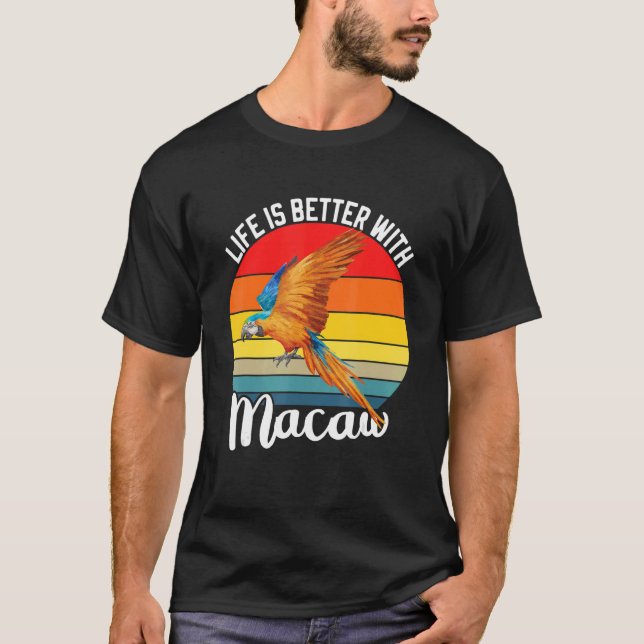 Camiseta With Scarlet Macaw Colourful Parrot Bird (Frente)
