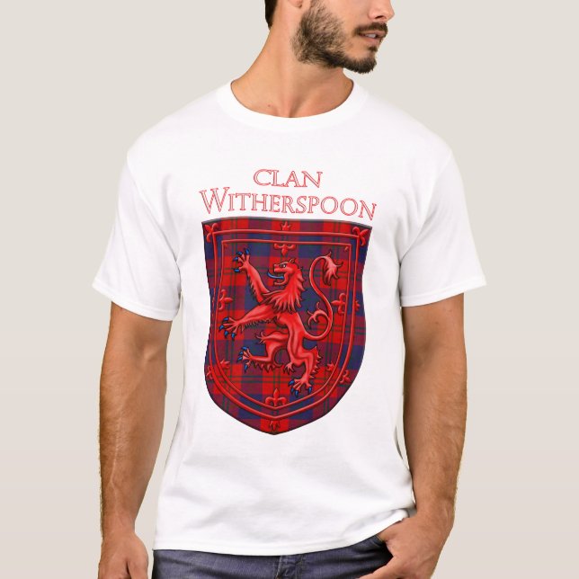 Camiseta Witherspoon Tartan Scottish Plaid Lion Rampant (Frente)