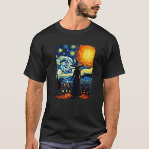 Camiseta Witry Starry Night Van Gogh Aestética Halloween Co
