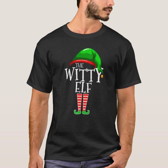 Camiseta Witty Elf  Family Matching Group Christmas  Squad (Frente)