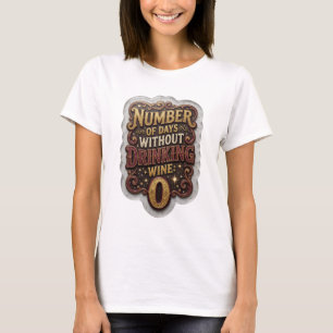Camiseta Witty Gold NÚMERO DE DIAS SEM BEBER VINHO 0