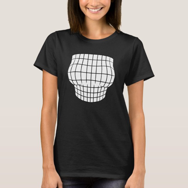 Camiseta Witty Grid Magnified Chest Optical Illusion Women (Frente)