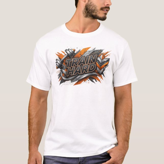 Camiseta Witty Orange TRAIN HARD (Frente)