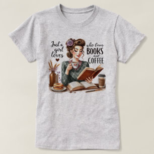 Camiseta Witty Retro Girl – Garota Livros e Café