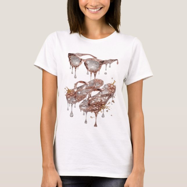 Camiseta Witty Silver ROSE GOLD GLAMOUR Impressão (Frente)
