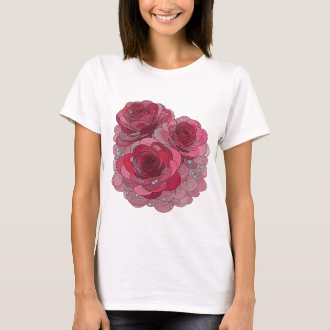 Camiseta Witty Silver TRÊS ROSAS CRESÇEM DO CORAÇÃO (Frente)