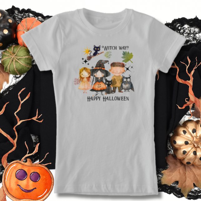 Camiseta Witway Way Happy Halloween (Witch Way Happy Halloween T-Shirt)