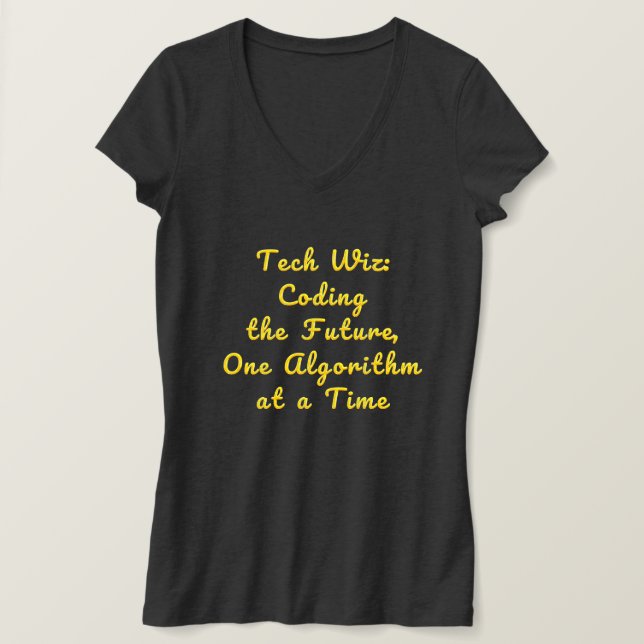 Camiseta Wiz técnica Codificando um algoritmo futuro de cad (Frente do Design)