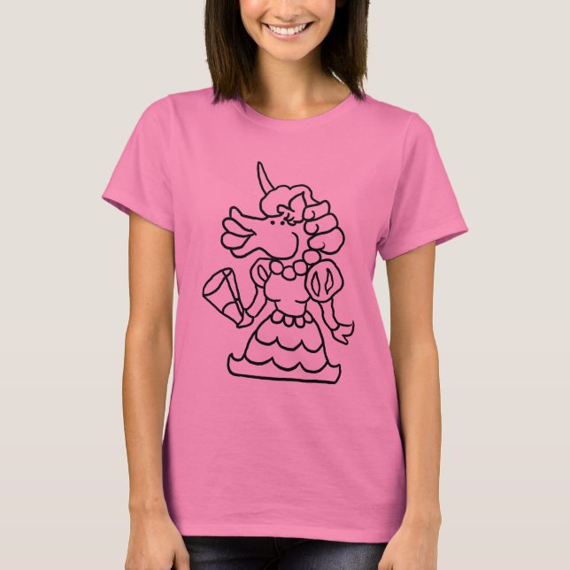 Camiseta Wizard101 Doodle Francesca (preto & branco) (Frente)