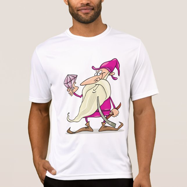 Camiseta Wizard Gnome with Large Diamond Gemstone (Frente)