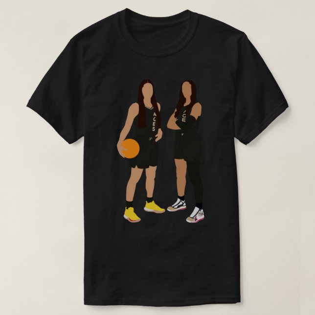 Camiseta WNBA- Las Vegas Aces Kelsey Plum 10 A_ja Wilson (Frente do Design)