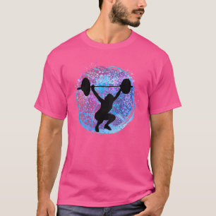 Camiseta Wo Afastada Levantadora de Peso Mulher-Giro Barbel