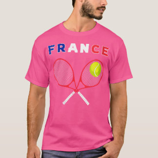 Camiseta Wo Bandeira da França Bola de Ténis Racket Desport