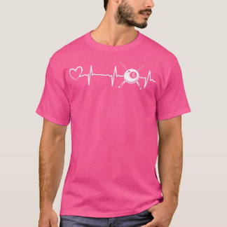 Camiseta Wo Billiard 8 Ball Piscina Billiard Heartbeat Cora
