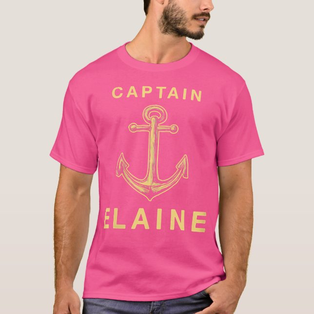 Camiseta Wo Captain Elaine Funny Seaman Humor Yachtsman Fir (Frente)