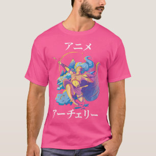 Camiseta Wo Cute Kawaii Anime Archery Girl Otaku Japonês A