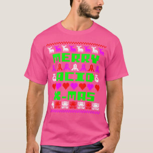 Camiseta Wo Feliz Acid Xmas Techno Dj Raver Festa de Natal