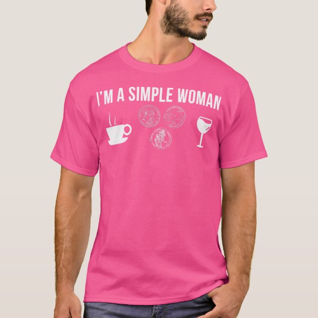 Camiseta Wo Funny Coin Collecting Hobby Simple Woman (Frente)