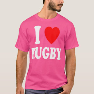 Camiseta Wo I Heart (Love) Rugby Sport Athlete Amateur Prof