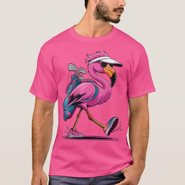 Camiseta Wo Ping Flamingo Golf Óculos Solares Mulheres Home (Frente)