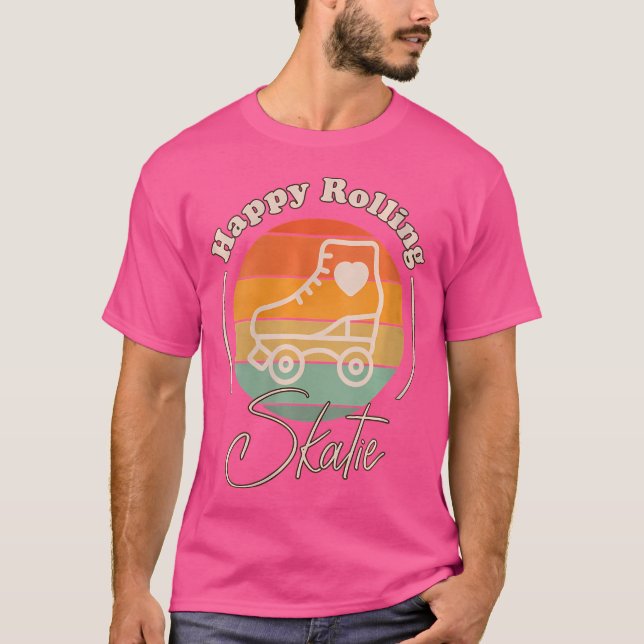 Camiseta Wo Skatie Happy Rolling For Roller Skating (Frente)