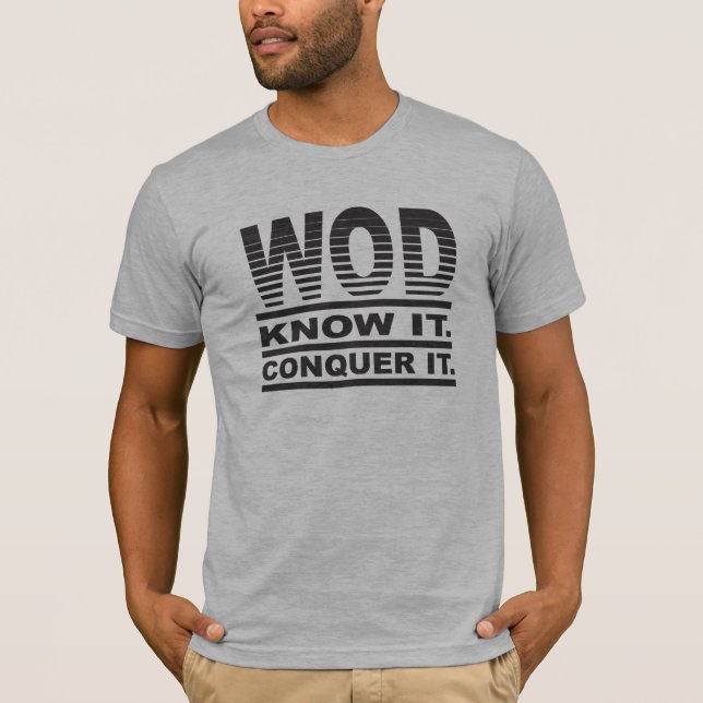 Camiseta WOD. Saiba-o. Conquiste-o (Frente)