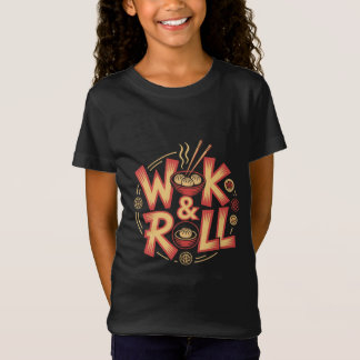 Camiseta Wok & Roll Dim Sum Asian Cuisine Vintage Retro Foo