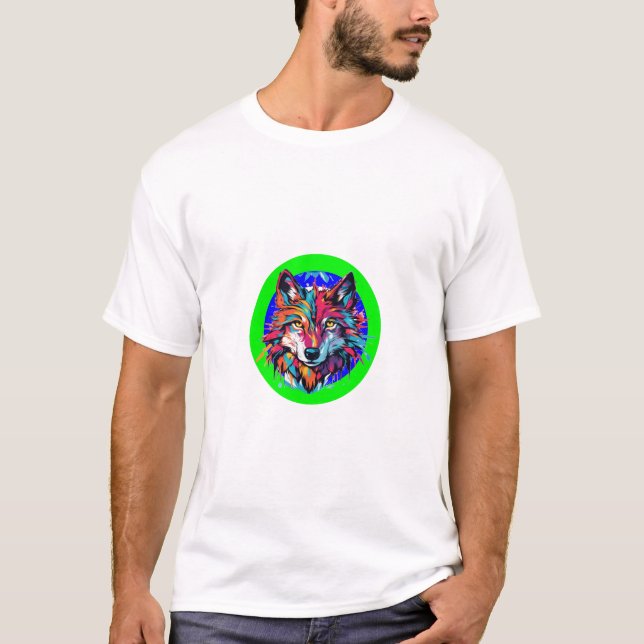 Camiseta Wolf, Abstrato técnico Wolf Burst (Frente)