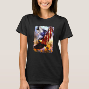Camiseta Wolf American Flag Independence Patriotic 4th Of J