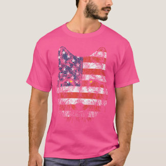 Camiseta Wolf American Flag Usa 4 De Julho