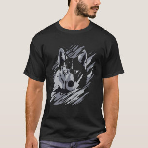 Camiseta Wolf Animal Moon Howl Paint Cinza Gráfico Legal