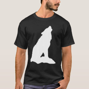 Camiseta Wolf Animal Motif Face Figura Imprint Wolfs Silhou