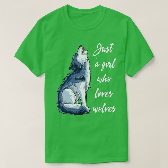 Camiseta Wolf Apenas Uma Garota Que Ama Lobos Mulheres Engr (Frente do Design)