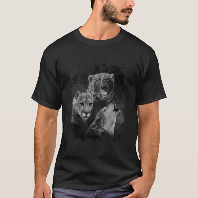 Camiseta Wolf Baer Puma Silhouette Forest Nature Hunting De (Frente)