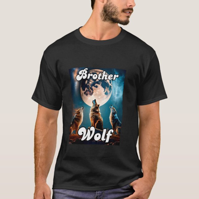 Camiseta Wolf Brother Matando A Tribo Familiar Lobos Moon K (Frente)