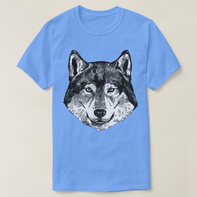 Camiseta Wolf Canis lupus cabeça de cão predador fada de cã (Frente do Design)