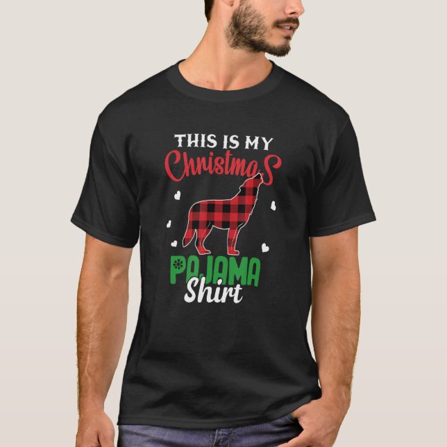 Camiseta Wolf Christmas This Is My Christmas Pajama (Frente)