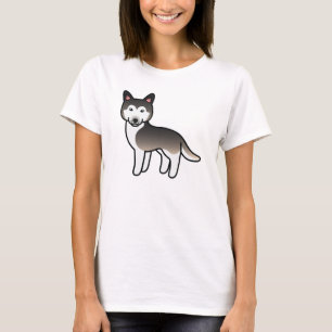 Camiseta Wolf Cinza Cartoon Siberian Husky