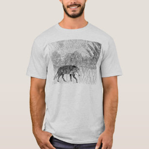 Camiseta Wolf Cinza Wildlife Sketch