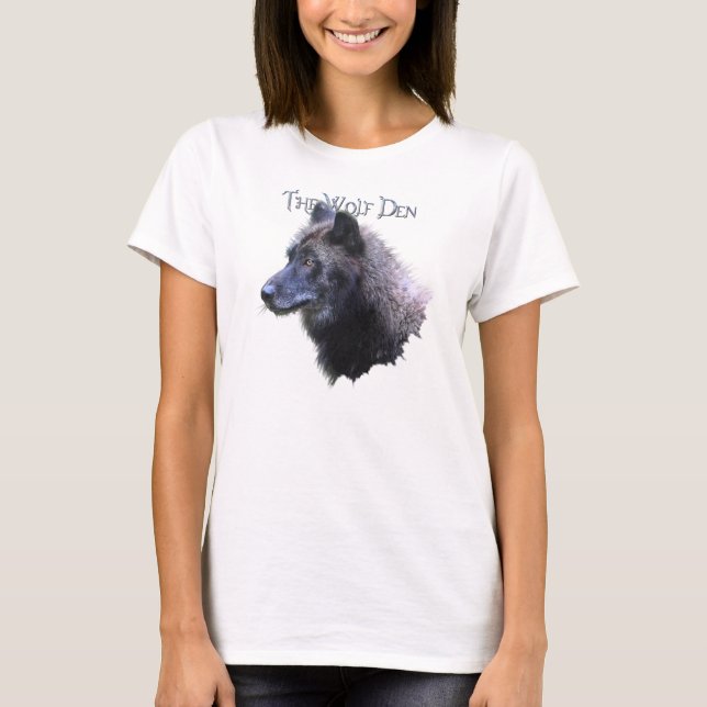 Camiseta Wolf Den Cinza Lobo Cabeça Selvagem T-Shirt (Frente)