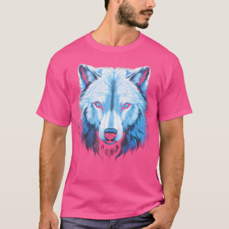 Camiseta Wolf do Ártico Face Wolves Art Motif