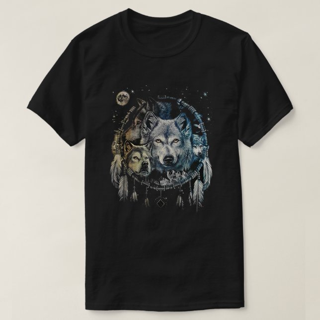Camiseta Wolf Dream Catcher (Frente do Design)
