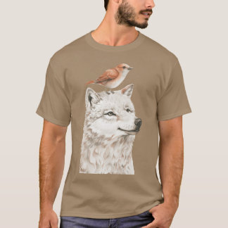 Camiseta Wolf e amigo Bird